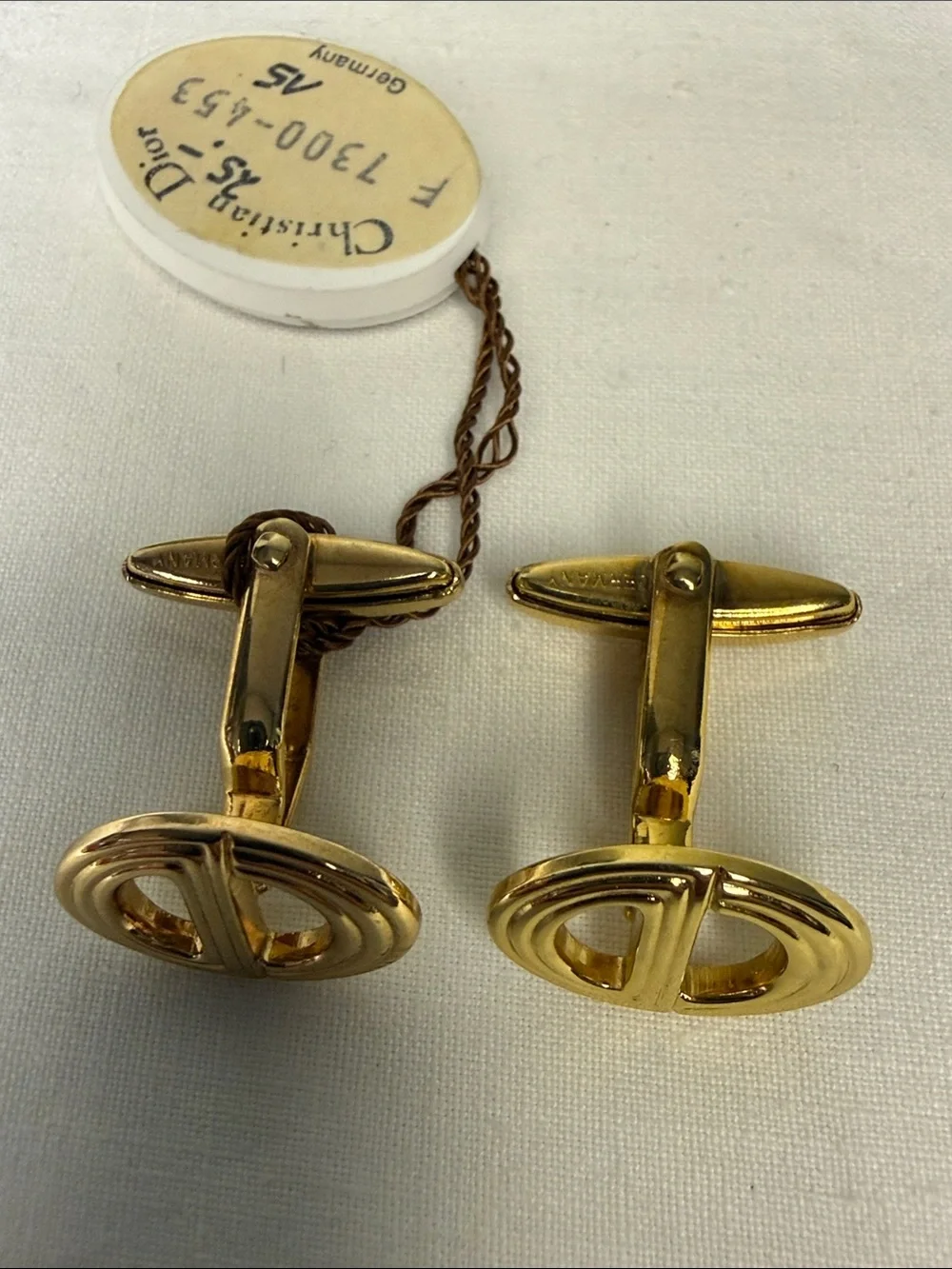 Dior Gold CD Oval Logo Cufflinks